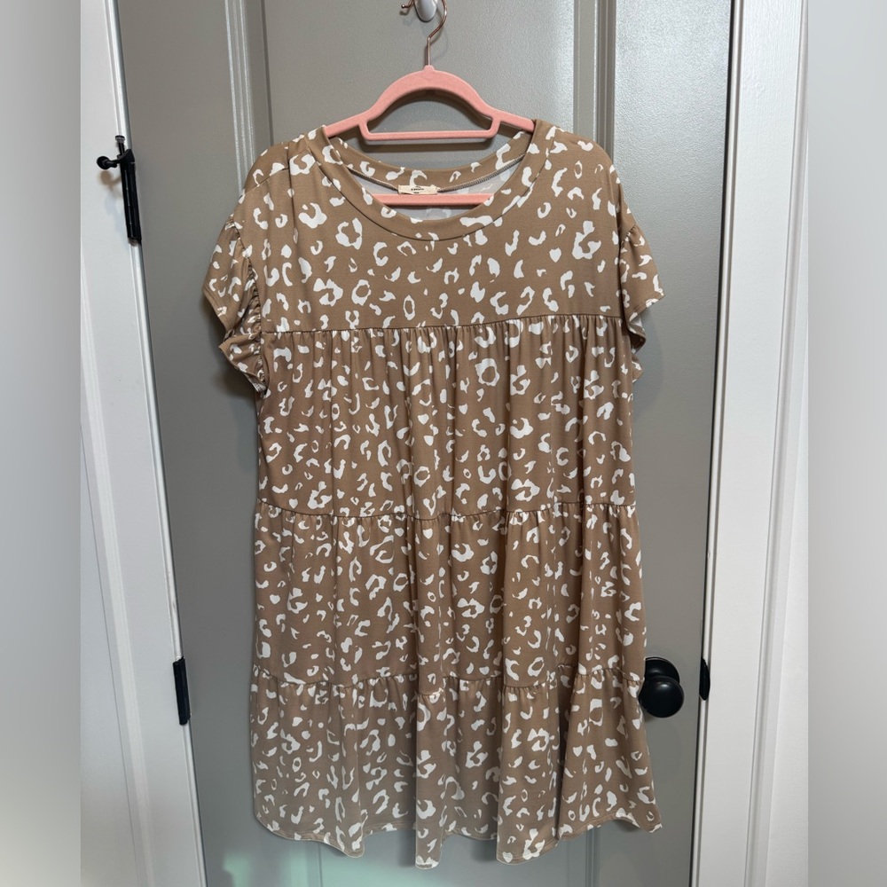 Entro Cheeta Print Ruffle Dress